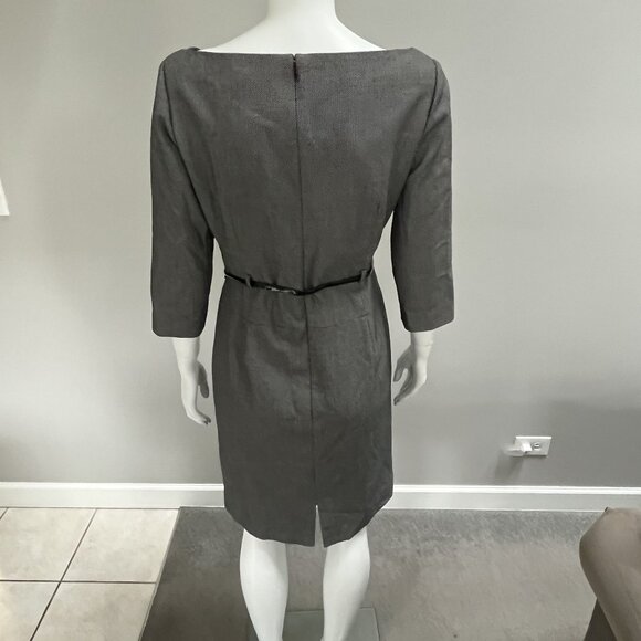 Tahari Arthur S Levine Black 3/4 Sleeve Dress With Belt - Picture 6 of 11